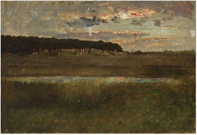 A Landscape with a Setting Sun, detail