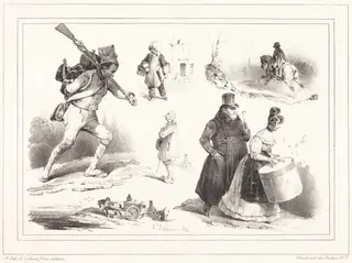Social Vignettes, by Hippolyte Bellangé, ink, 1830