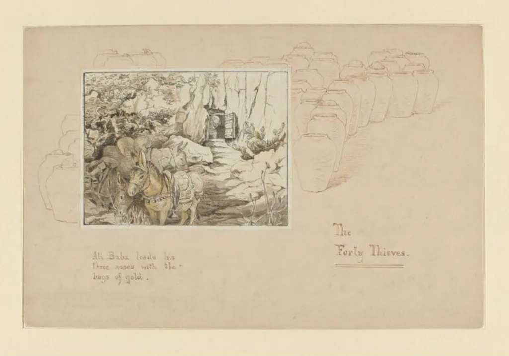 The Forty Thieves, by Beatrix Potter, watercolor, 1895