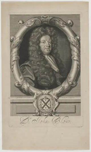 Dr. John Blow, Musical Composer and Organist, by Robert White, ink, 1700