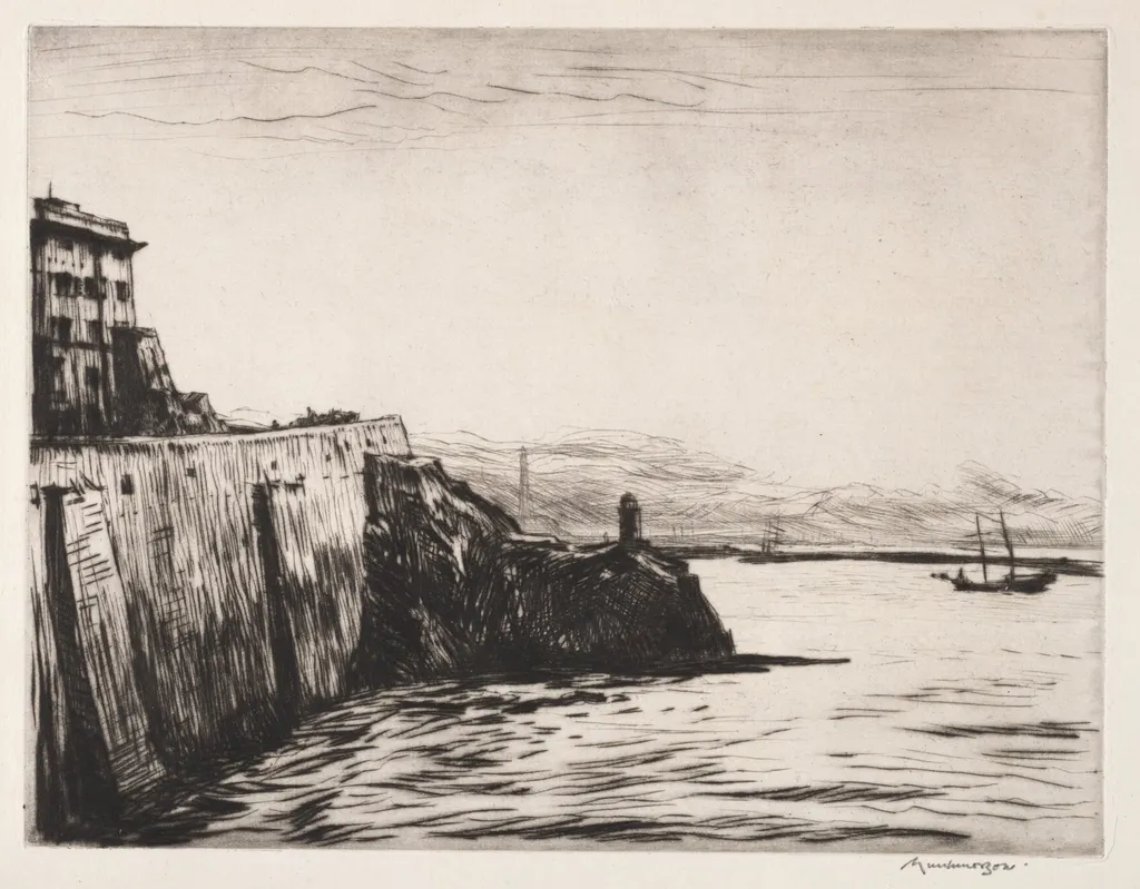 Evening, Port of Genoa, by Muirhead Bone, 1915