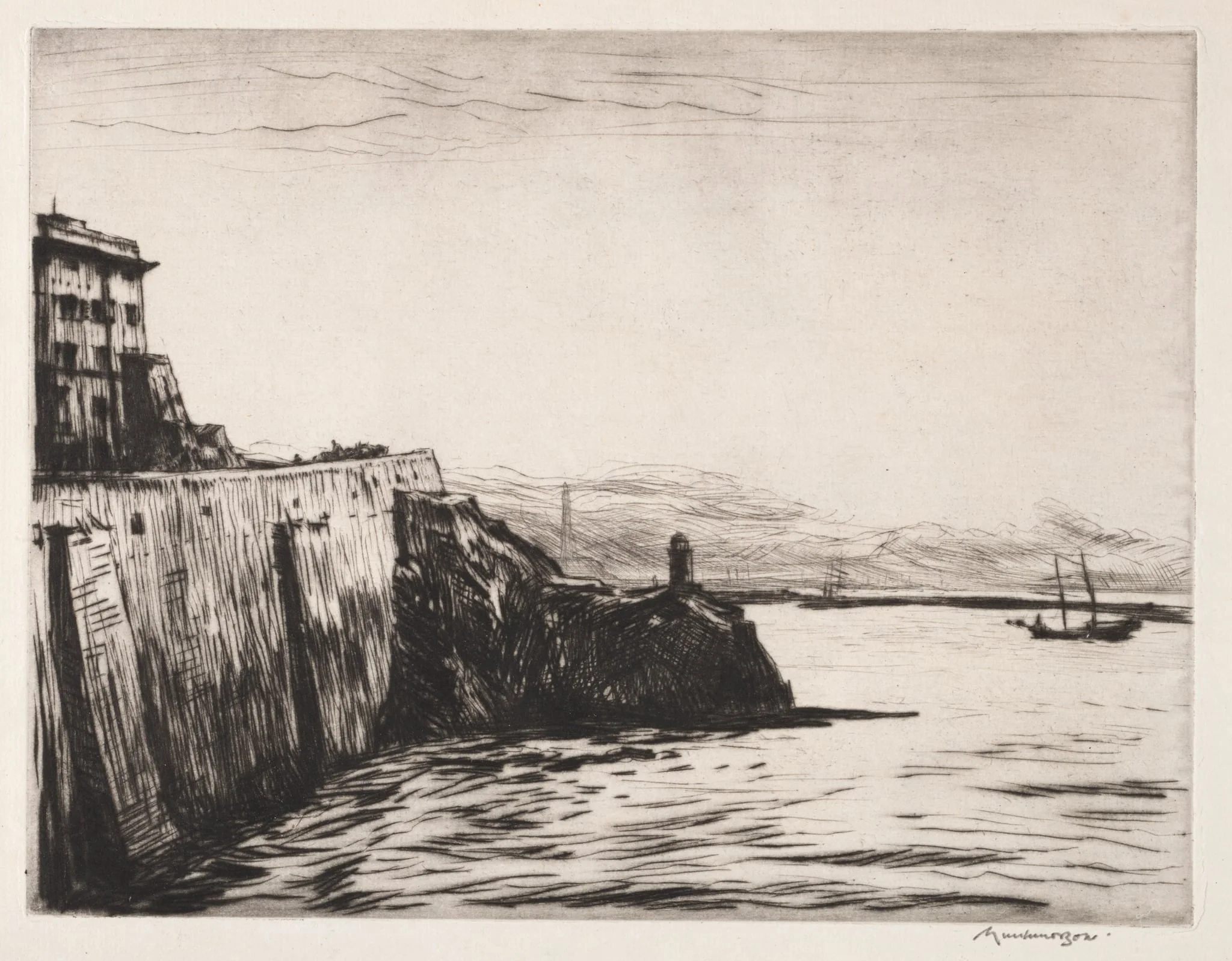 Evening, Port of Genoa, detail