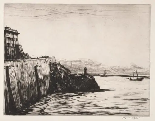 Evening, Port of Genoa, by Muirhead Bone, 1915