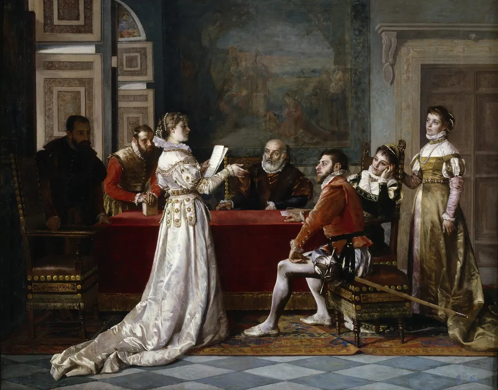 La poetisa, by Francisco Jover y Casanova, oil, 1850