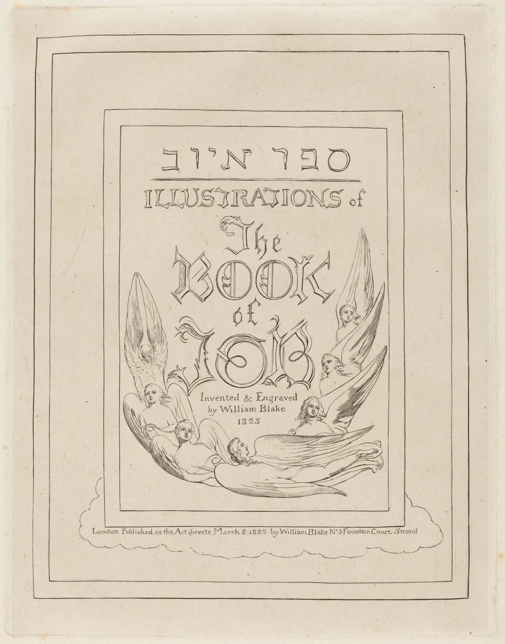 Title-Page of the Engraved Illustrations to the Book of Job, by William Blake, ink, 1825