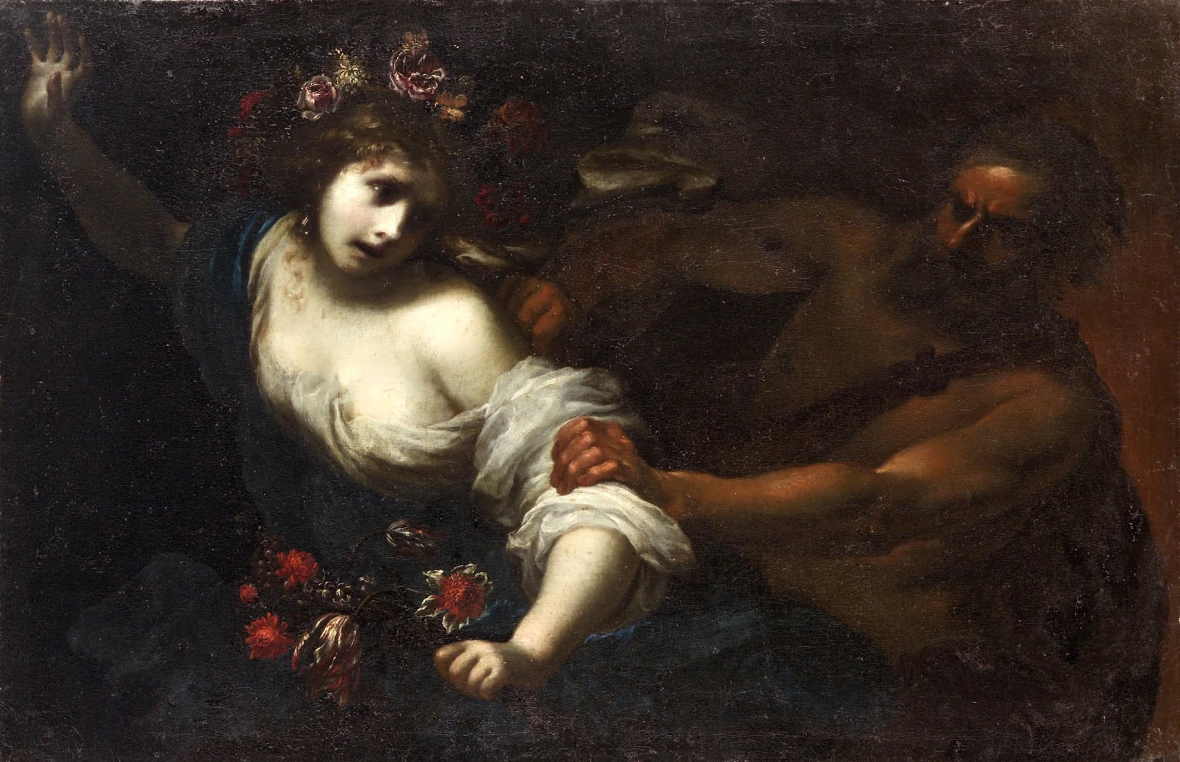 Pluto raupt Proserpina, detail