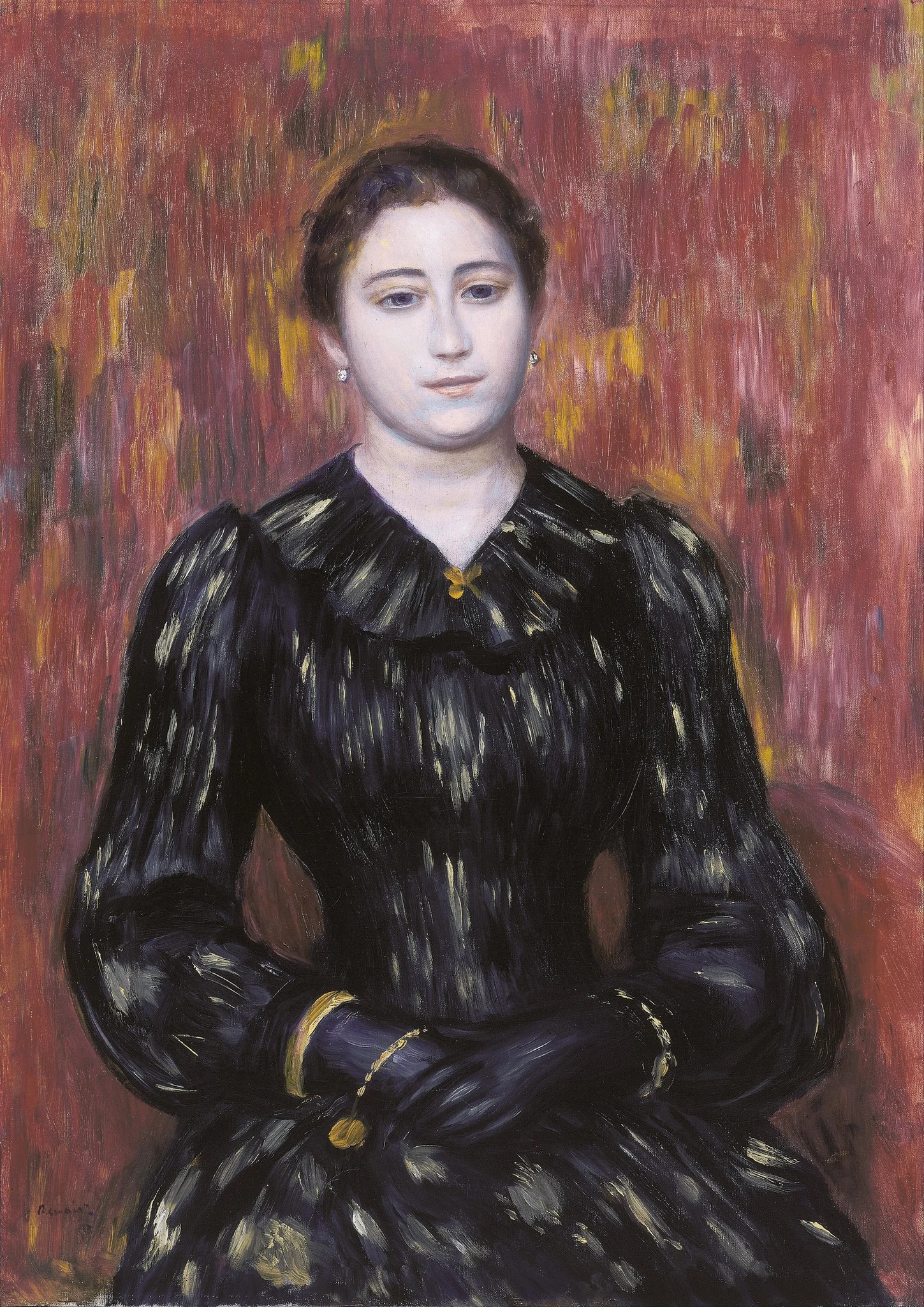 Portrait of Mme. Paulin, detail