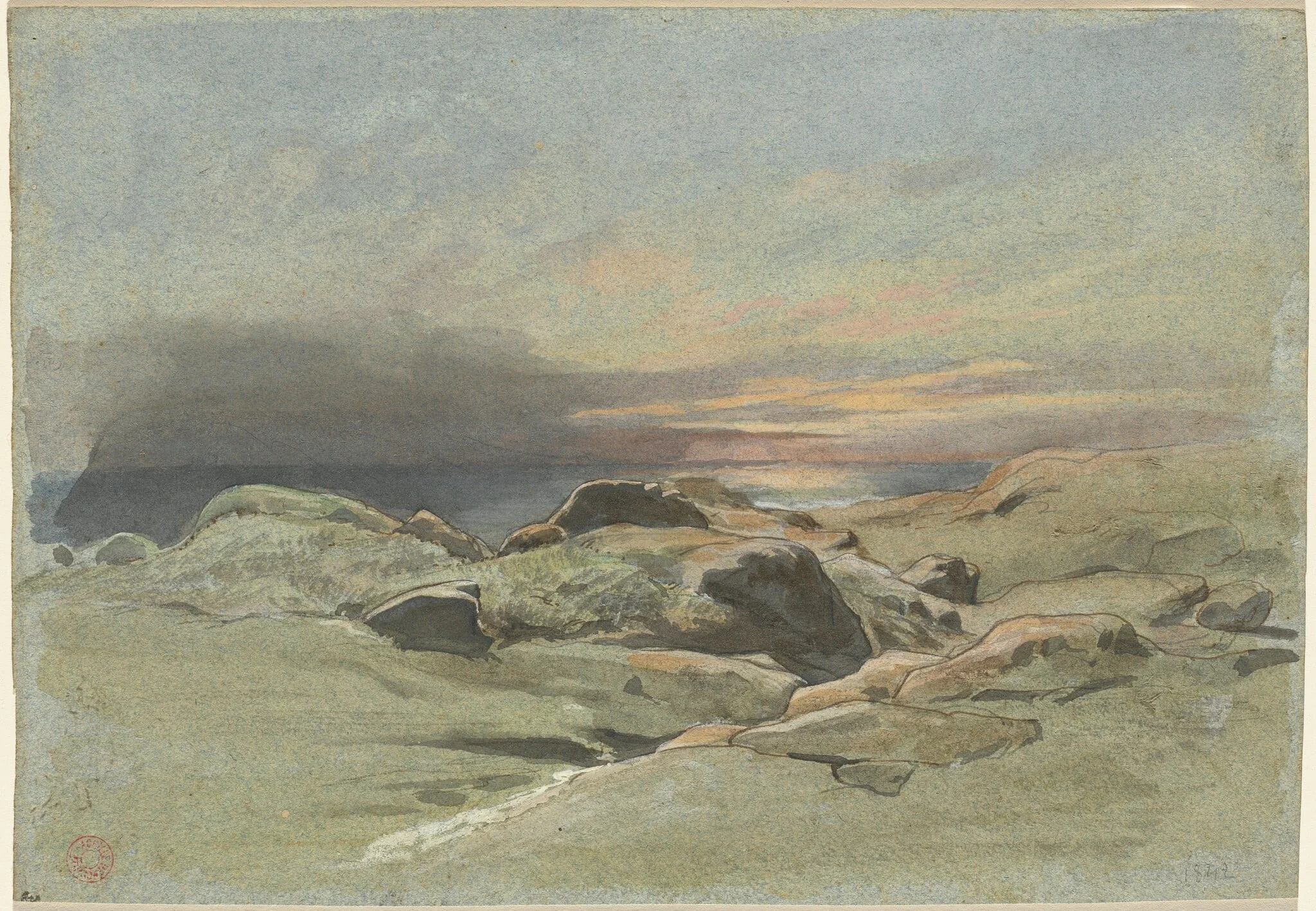 Sunset from a Rocky Coastline, detail