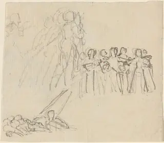 Sheet of Studies [recto and verso], by John Flaxman, ink, 1790