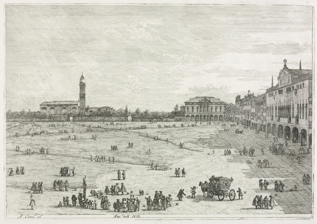 Views:  Prà della Valle, Padua, by Canaletto, 1740