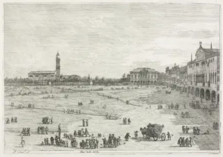 Views:  Prà della Valle, Padua, by Canaletto, 1740