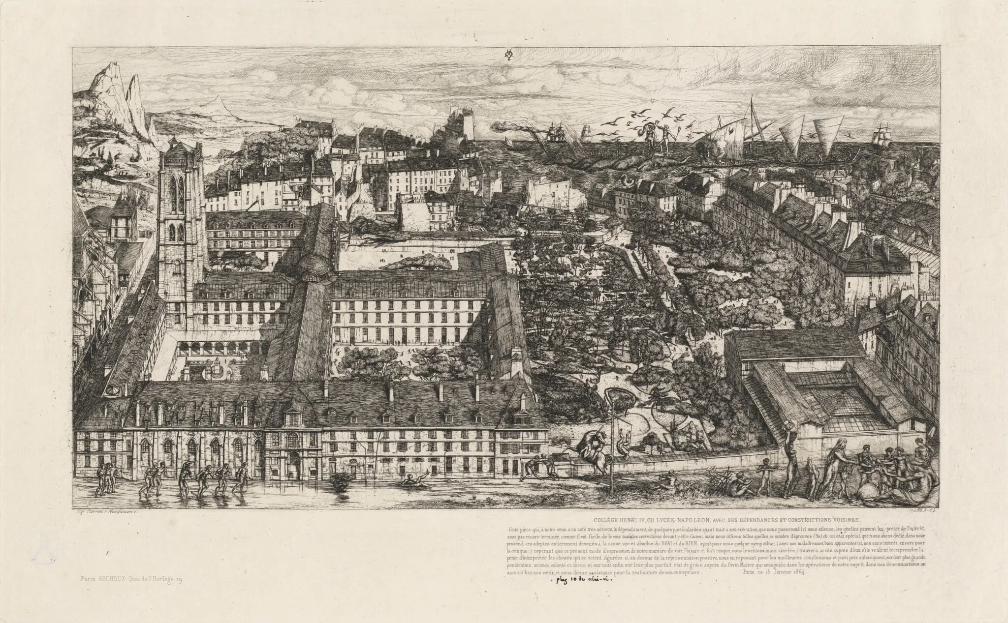 Collège Henri IV, Paris, ou Lycée Napoléon (Henry IV College or Napoleon School, Paris), detail