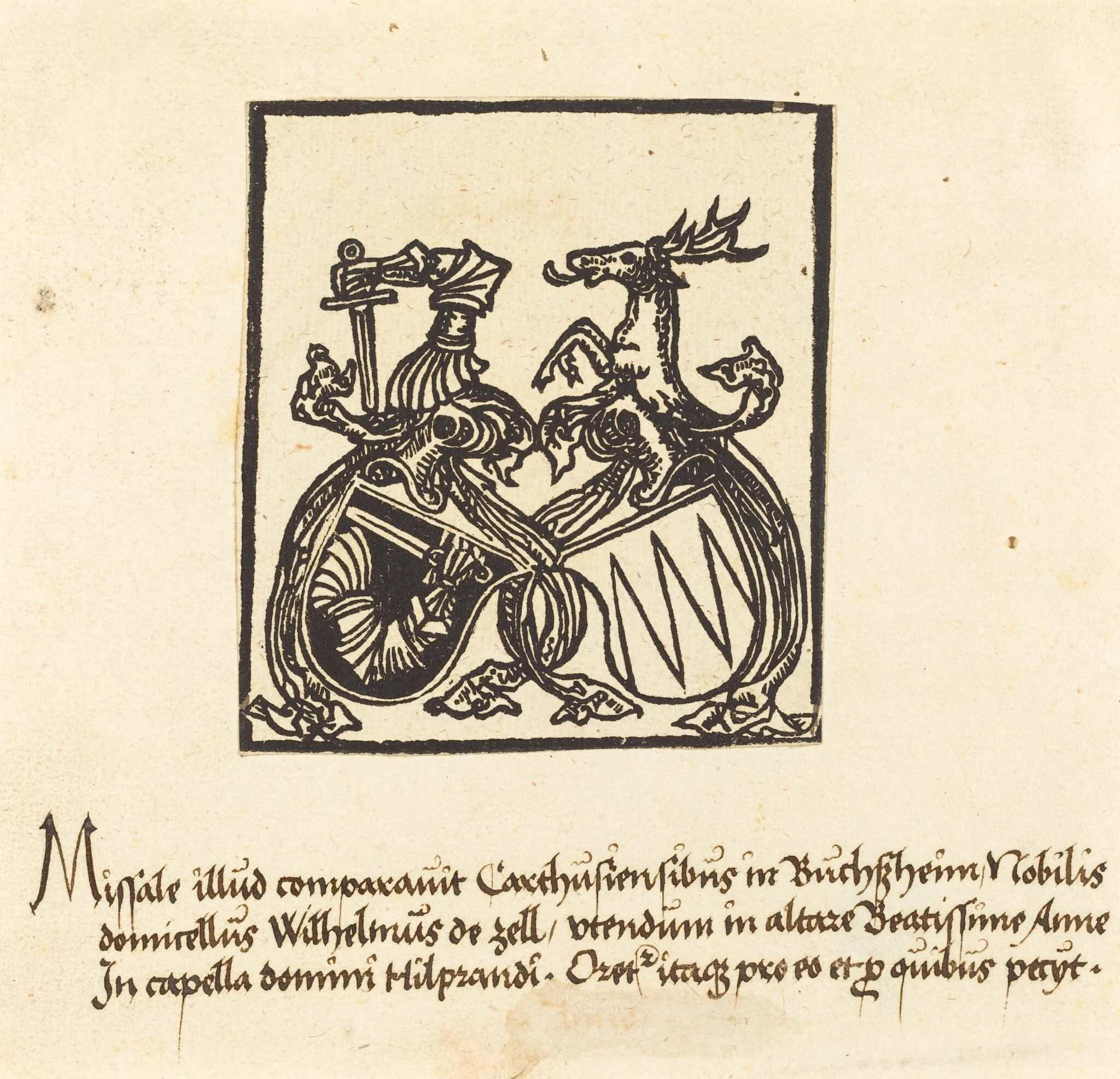 Bookplate of Wilhelm von Zell, detail