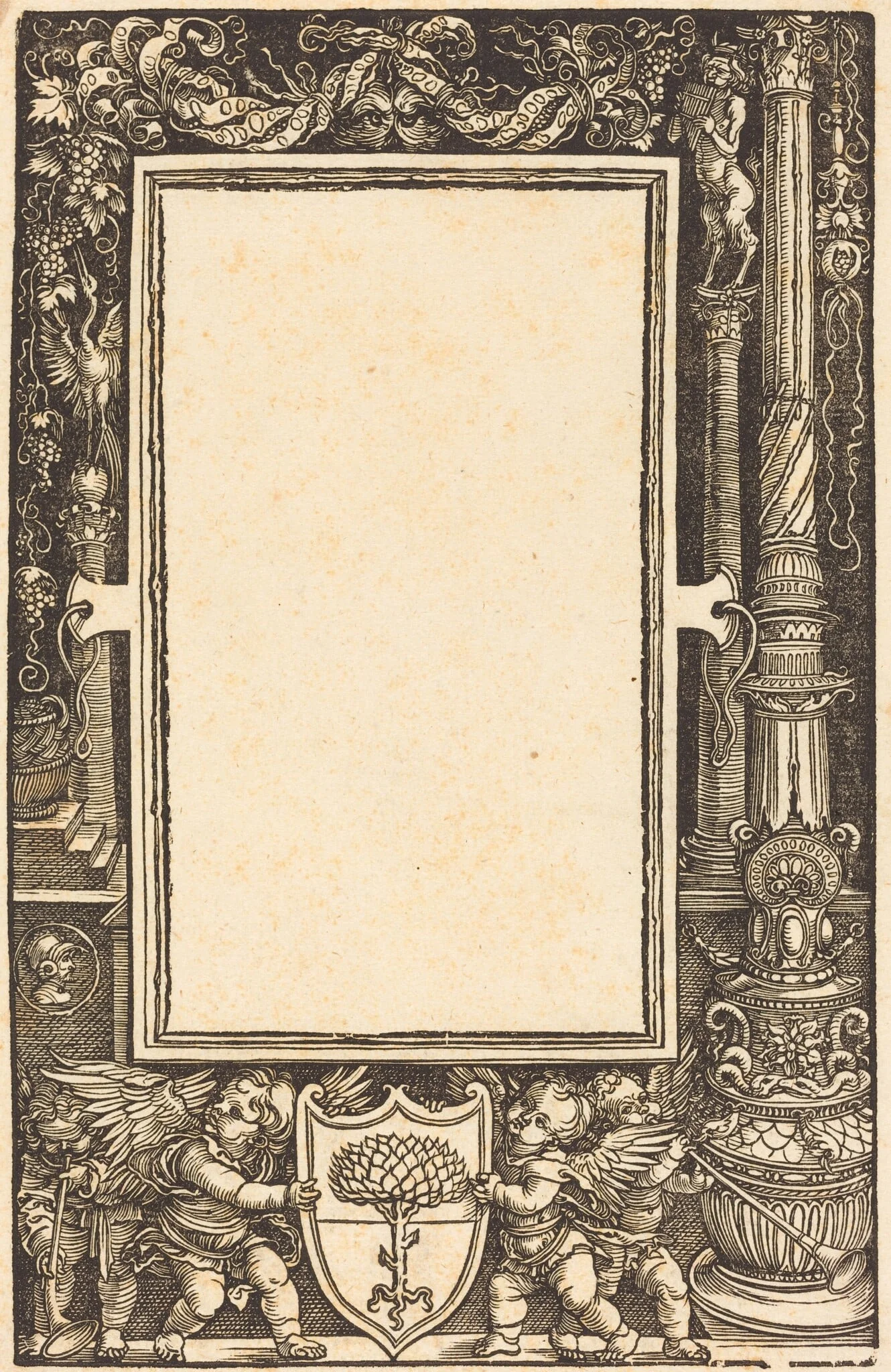 Title-Border with Putti Holding the Pirckheimer Arms, detail