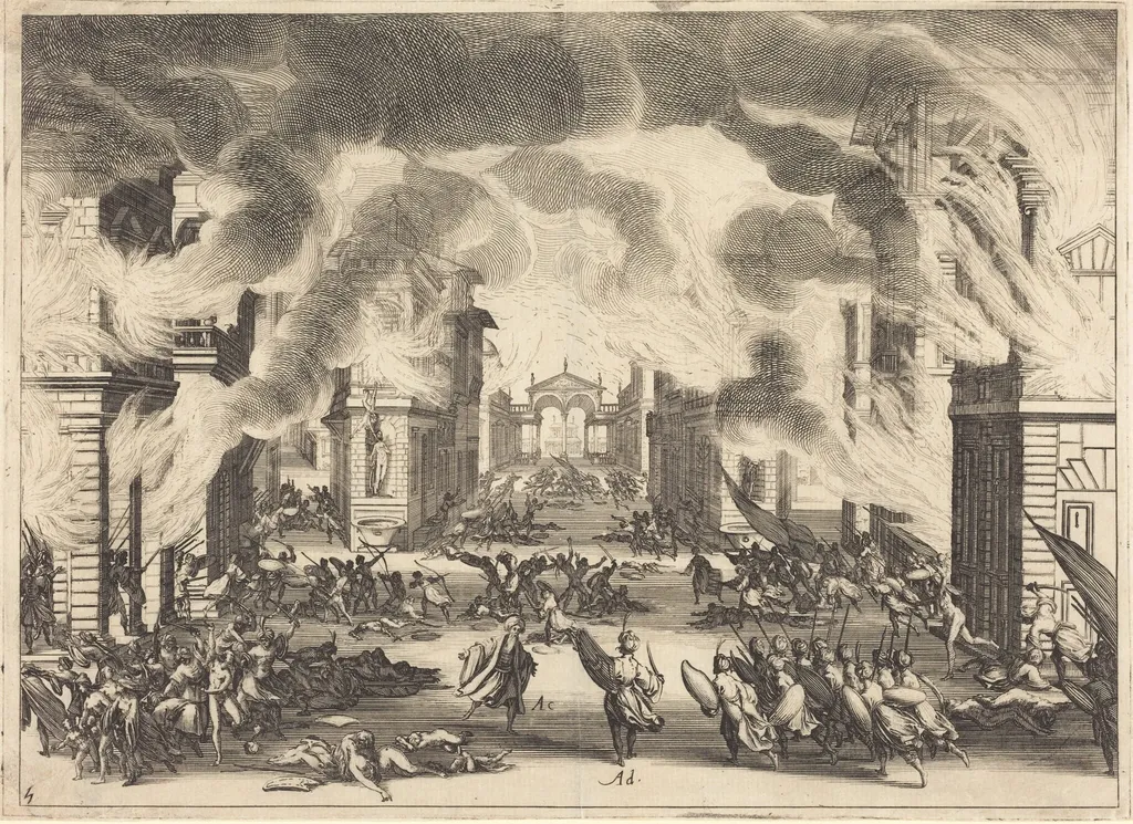 Il Solimano, Act V, by Jacques Callot, ink, 1620
