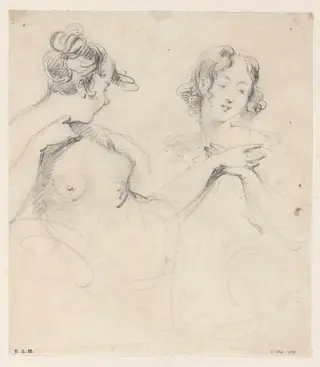 Two drawings of a Western woman, by George Chinnery, 16