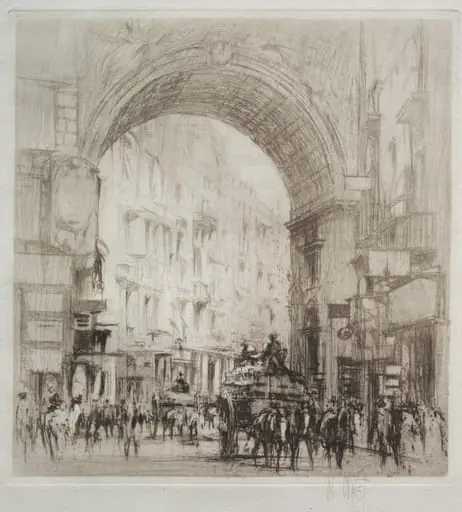 Arco San Carlo, Naples, by William Walcot, 1918