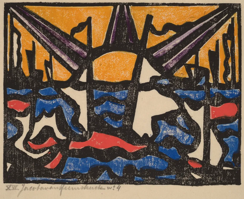 Landscape with a Sun, by Jacoba van Heemskerck van Beest, ink, 1915