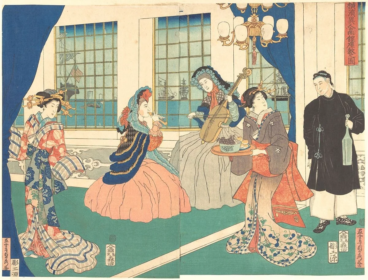 『横浜異 人商館座敷之図』|Drawing Room of a Foreign Business Establishment in Yokohama, detail
