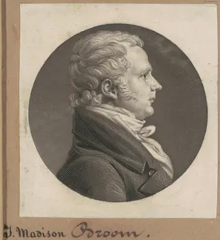 James Madison Broom, by Charles B. J. Févret de Saint-Mémin, ink, 1807