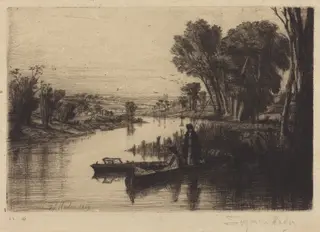 Thames Fishermen, by Francis Seymour Haden, ink, 1859