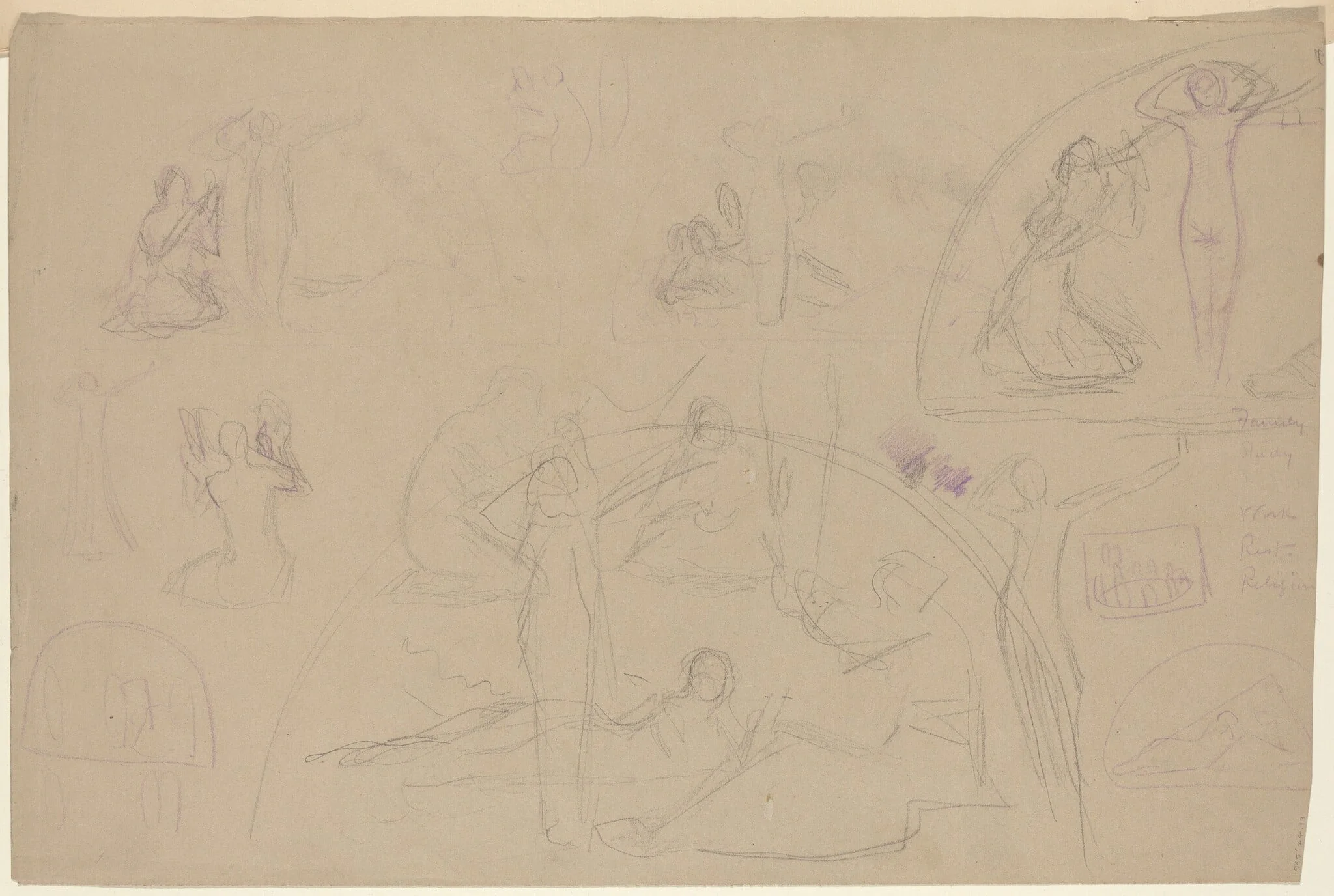 Studies for a Lunette [verso], detail
