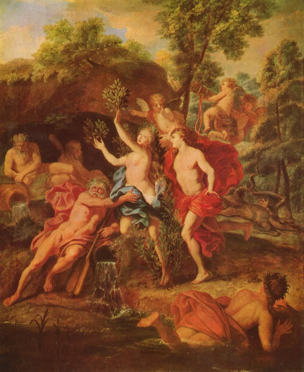 Apollo and Daphne, by Jean-Baptiste van Loo, oil, 1730