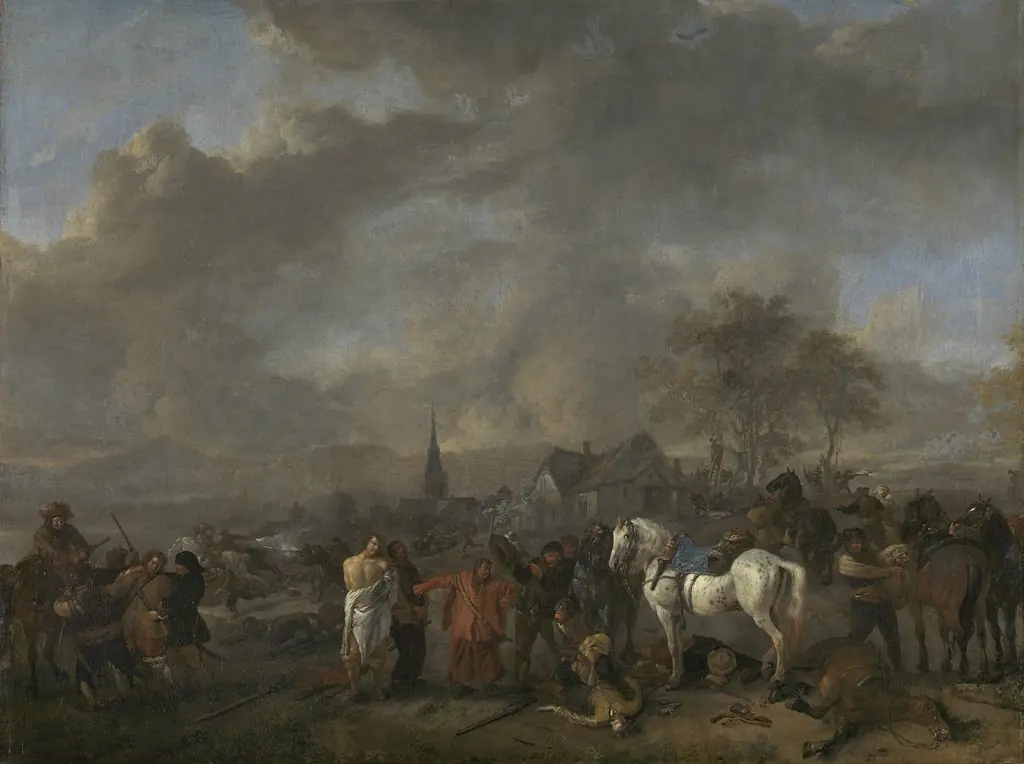 The victory of the peasants, by Philips Wouwerman, oil, 1650