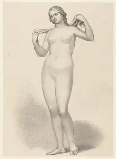 Venus Aphrodite, by Alcamanes, by Richard James Lane, ink, 1829