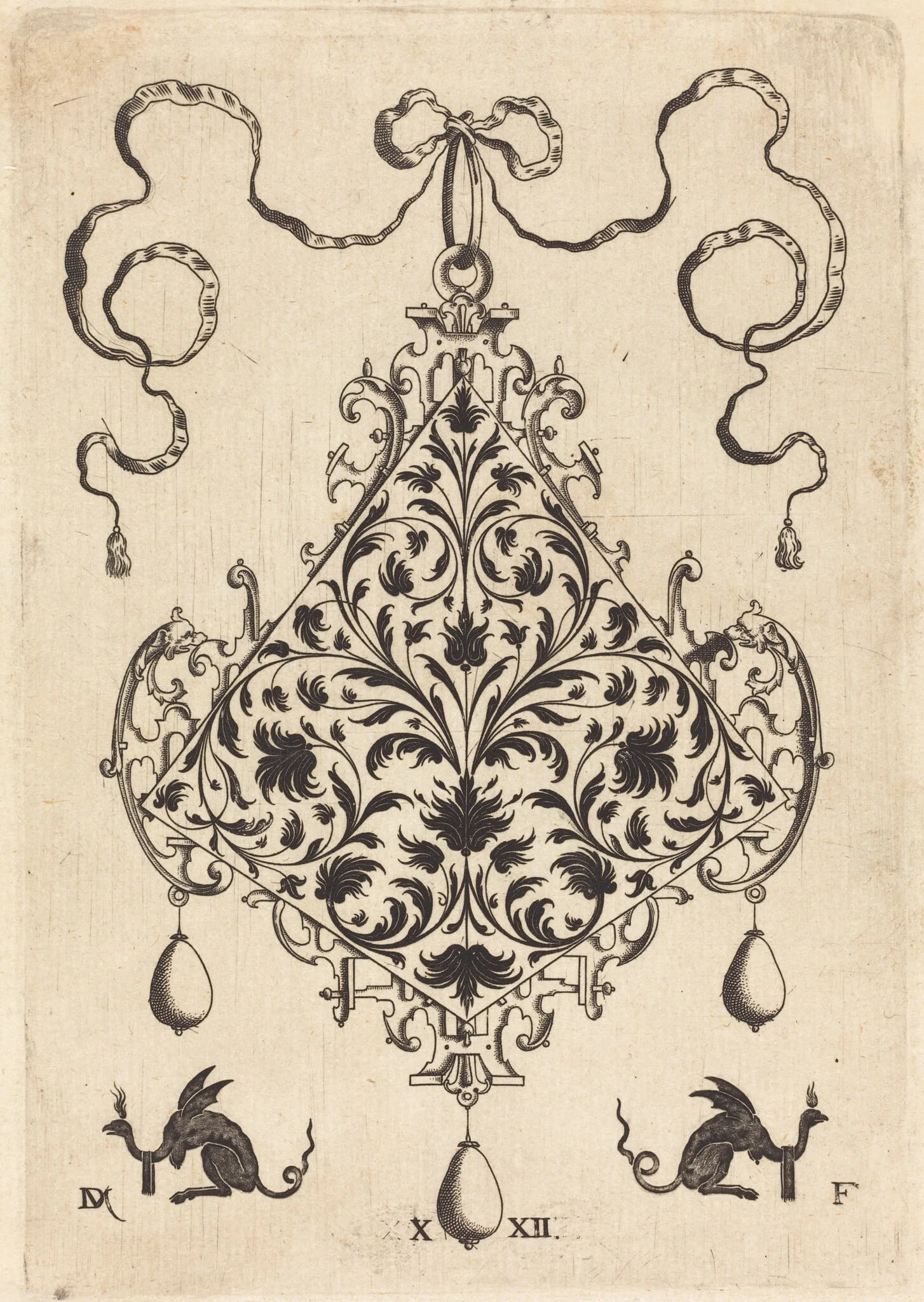 Large Pendant, Ornamental Foliage Design, detail