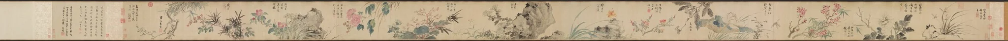 Flowers of Four Seasons, with Poems, detail