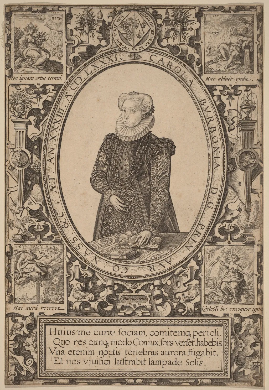 Charlotte of Bourbon, by Hendrick Goltzius, ink, 1581