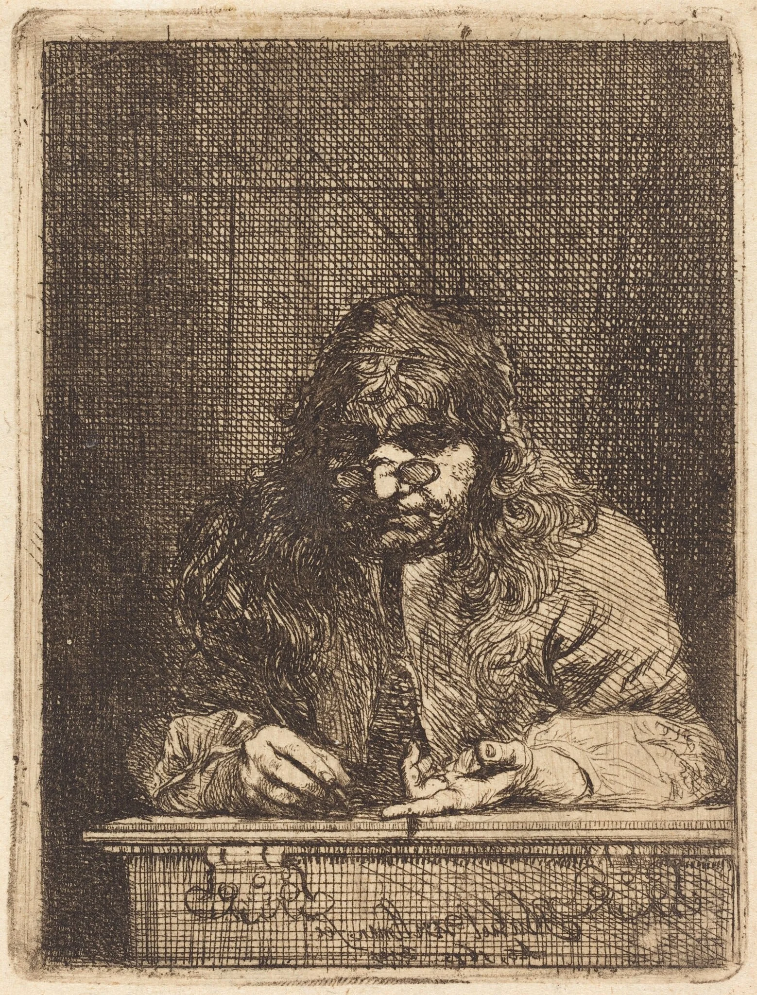 Self-Portrait Drawing, detail