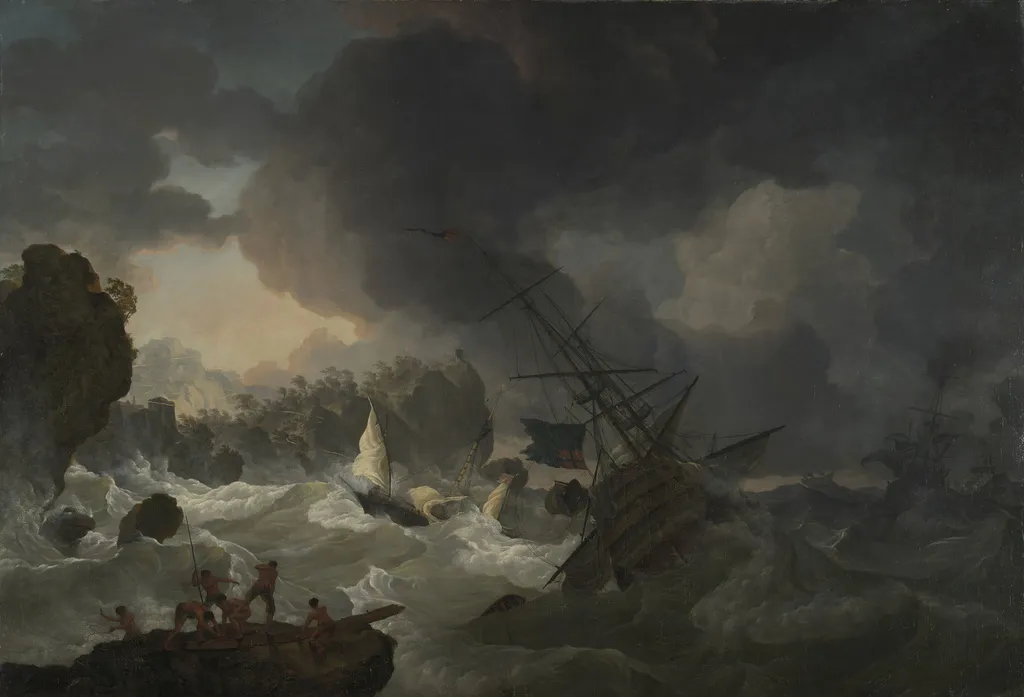 Shipwreck, by Hendrik Kobell, oil, 1775