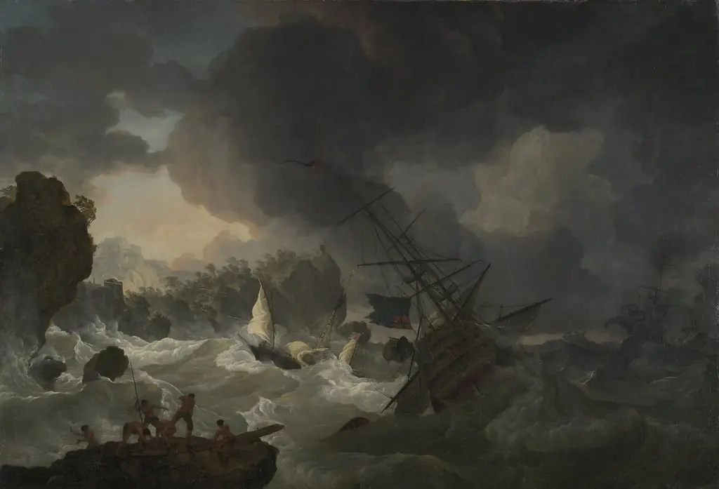 Shipwreck, by Hendrik Kobell, oil, 1775