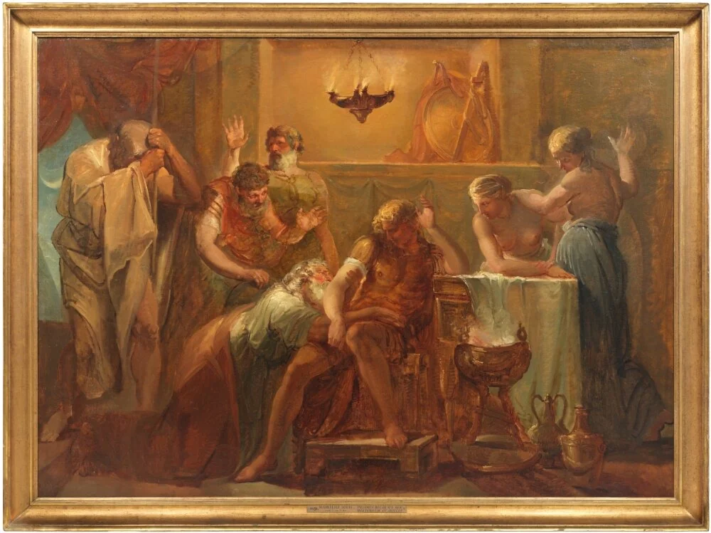 Priamus Asking Achilles for Hector's Body, detail