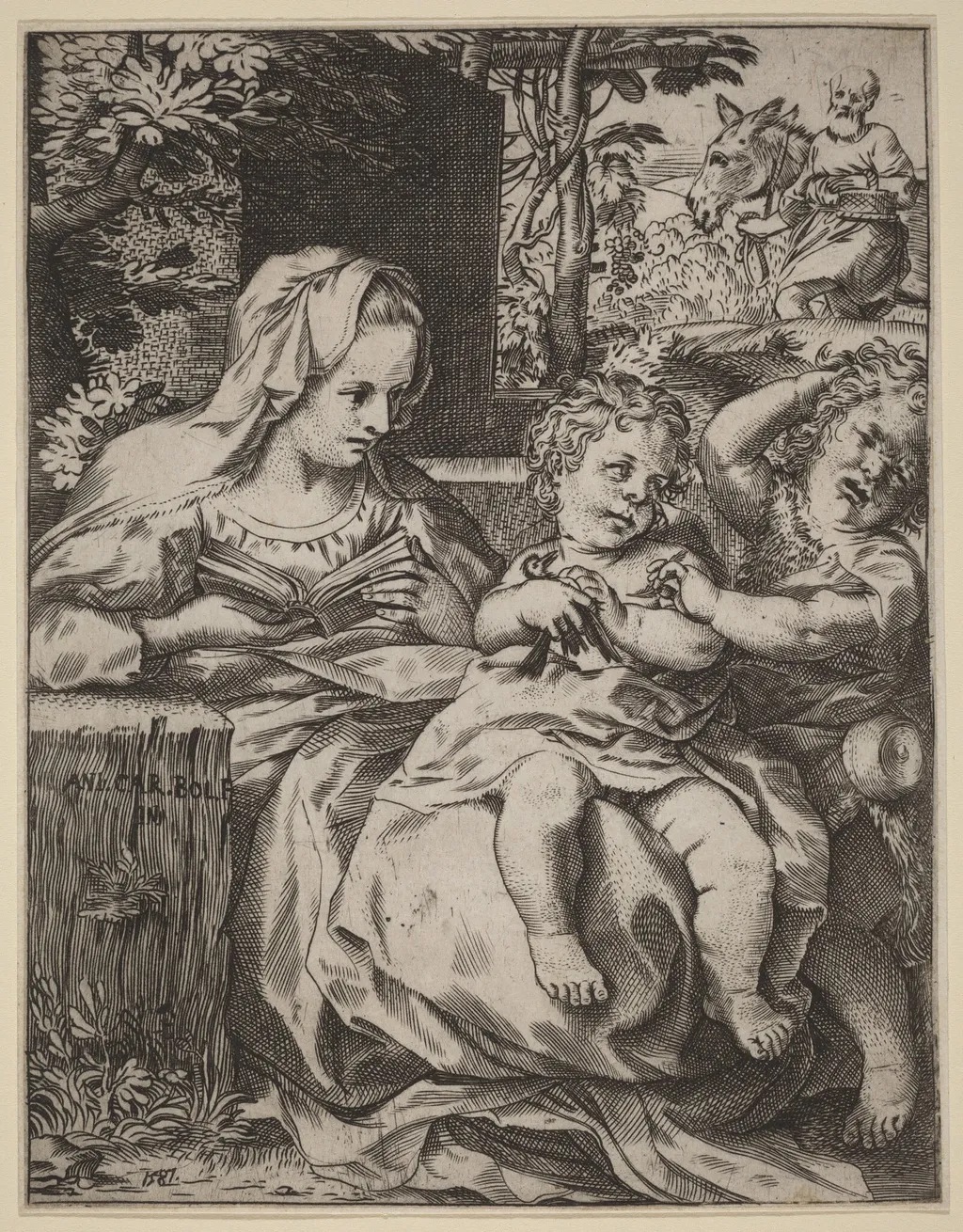 The Madonna of the Swallow (La Madonna Della Rondinella), by Annibale Carracci, ink, 1587