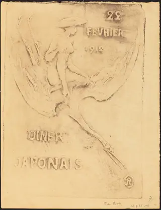 Femme et Cygne, 22 fevrier 1912, Diner Japonaise (Woman and Bird, 22 February 1912, J, by Pierre Roche, 1912