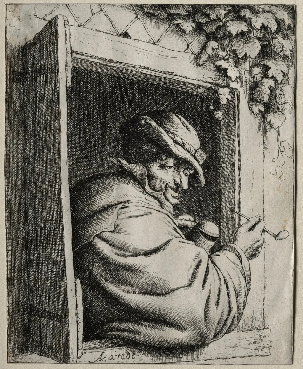 The Smoker at the Window, by Adriaen van Ostade, 1649