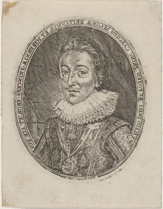 Charles I, King of England, by Simon van de Passe, ink, 1621