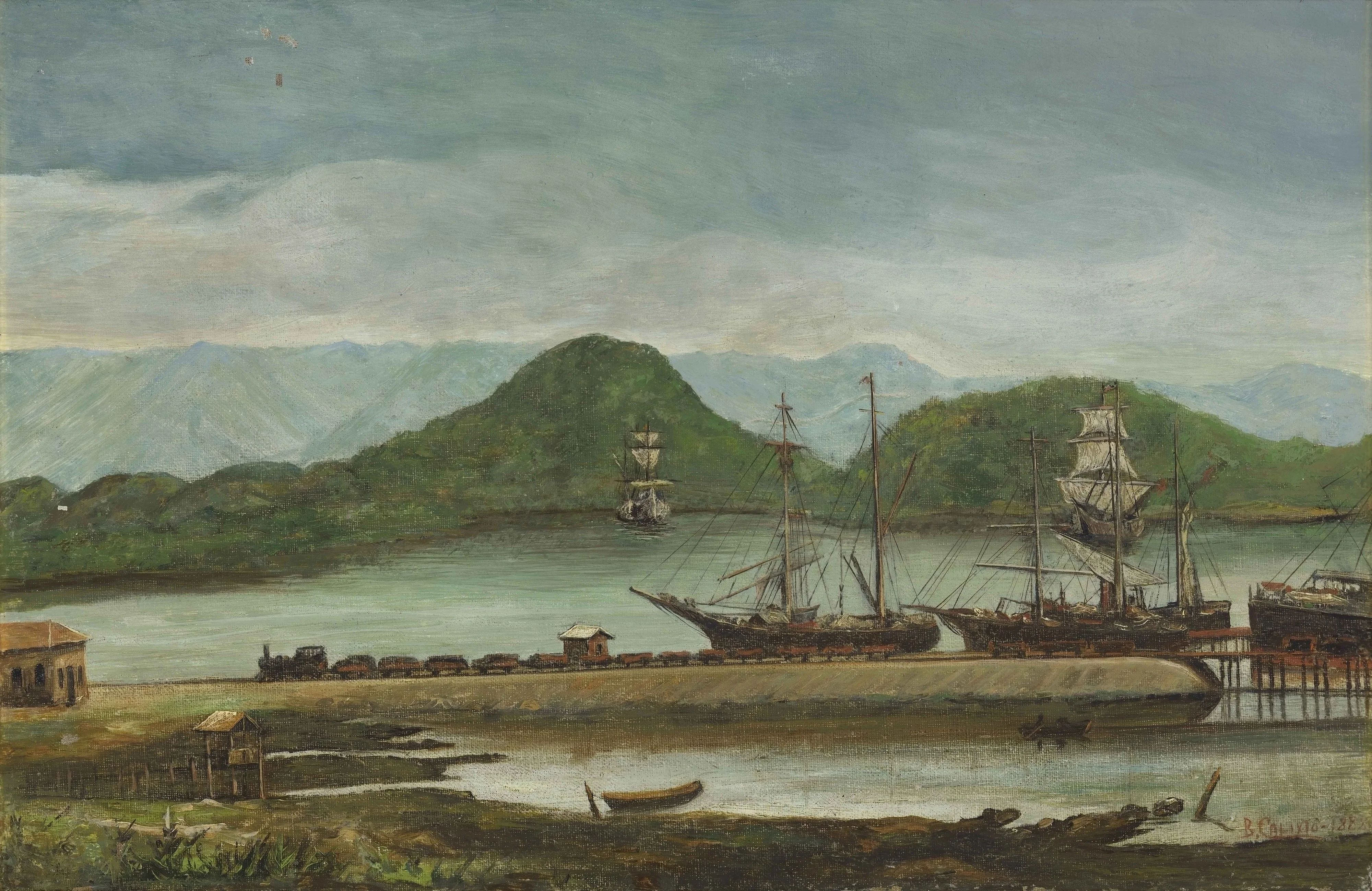Porto de Santos, SP, 1888, detail