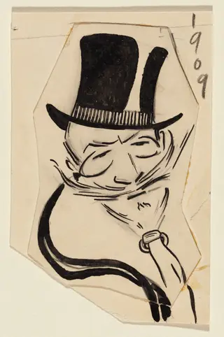 Self-Portrait, by William Merritt Chase, ink, 1909