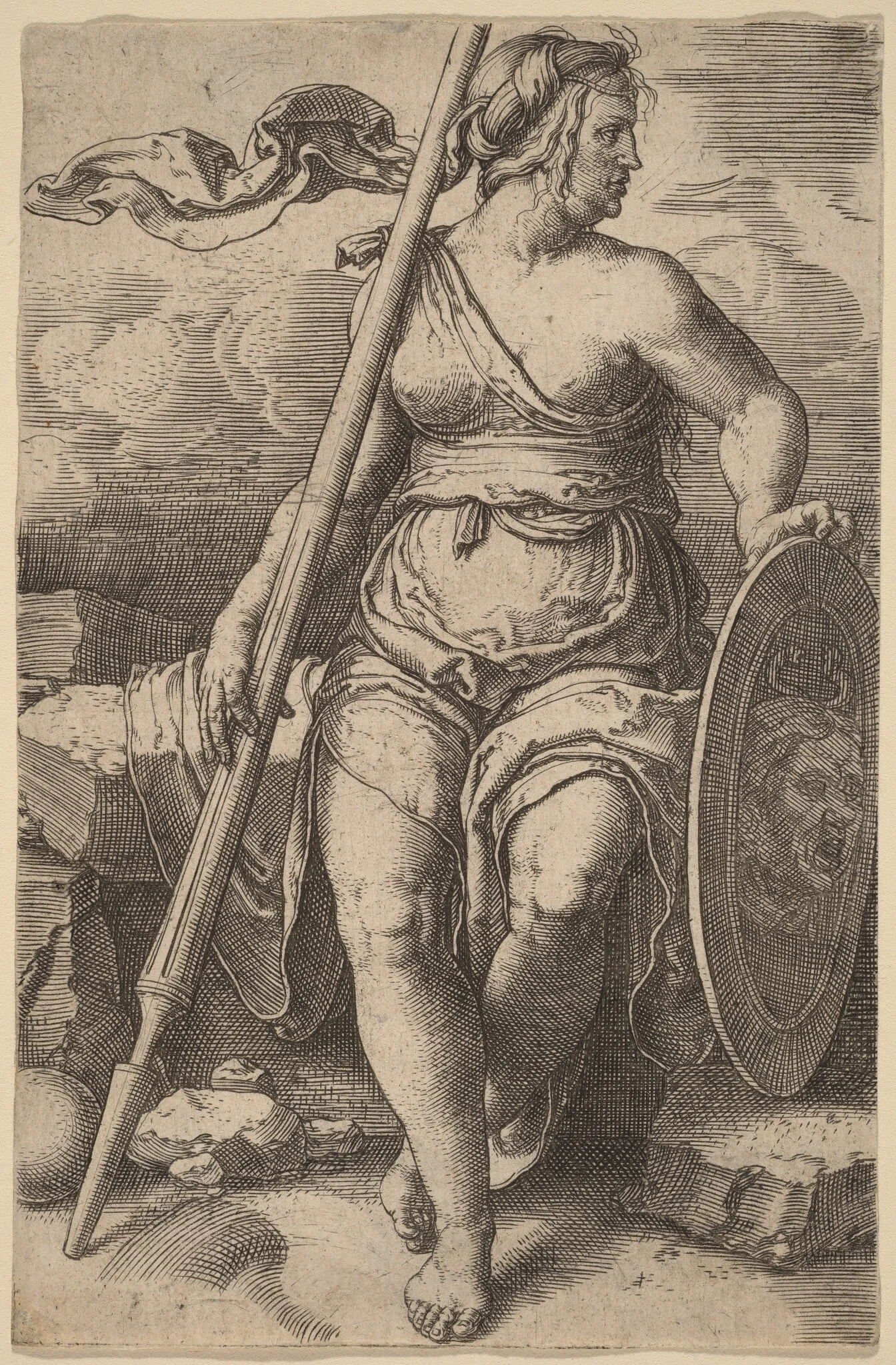Pallas Athene, detail