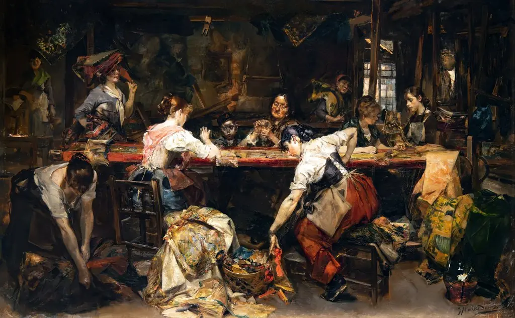 Tapestry Workshop, by Josep Miralles, unspecified, 1896