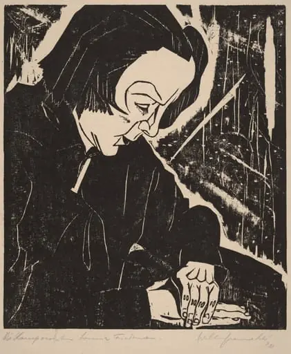 Die Komponistin Sonia Friedman (The Composer Sonia Friedman), by Walter Gramatté, ink, 1920