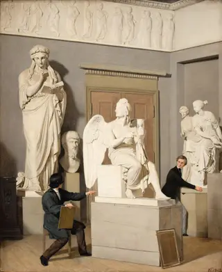The Plaster Cast Collection in the Royal Academy of Fine Arts, by Julius Exner, oil, 1843