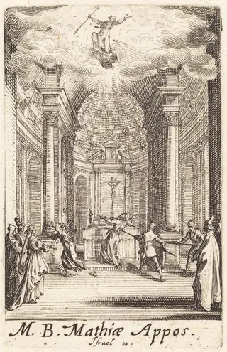 The Martyrdom of Saint Matthias, by Jacques Callot, ink, 1634