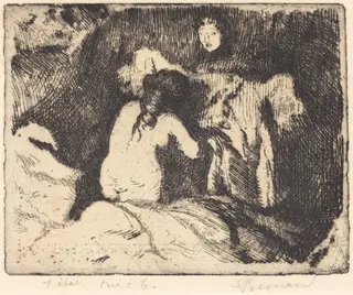 Getting Up (Le lever), by Albert Besnard, ink, 1913