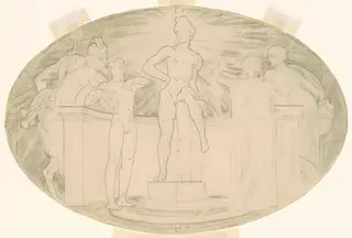 Study for "Classic and Romantic Art", by John Singer Sargent, charcoal, 1921
