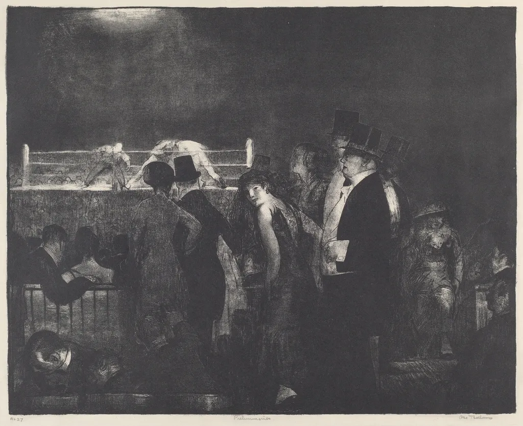 Preliminaries, by George Bellows, ink, 1916